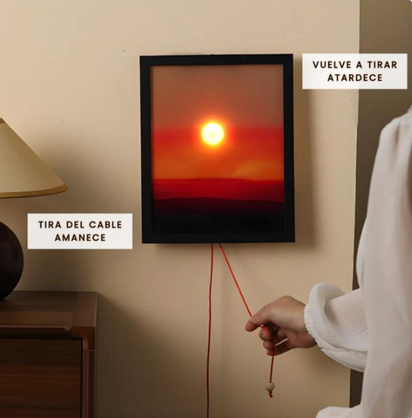 Cuadro de Puesta de Sol Iluminada y Ajustable